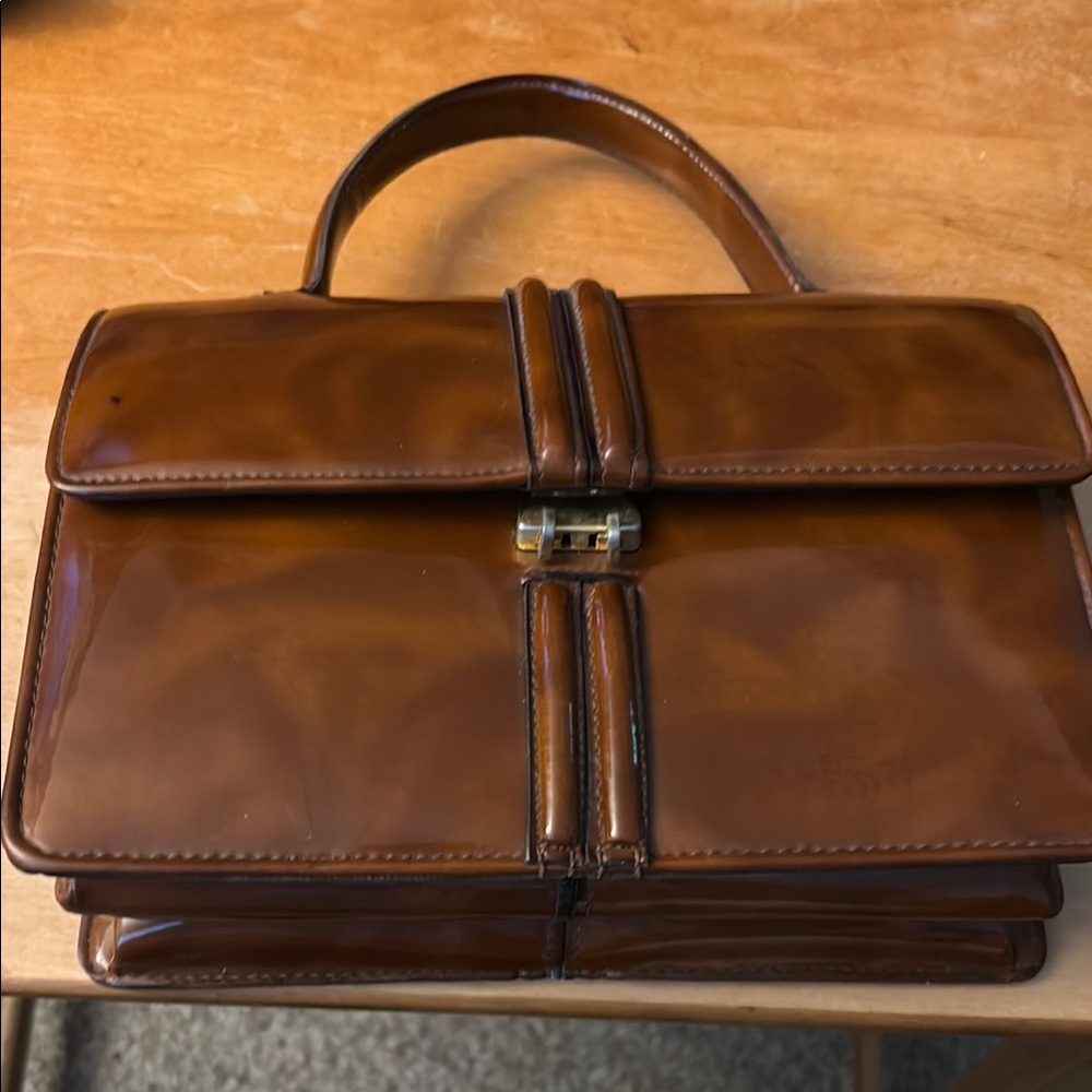 Elegant Brown Leather Men's Bag